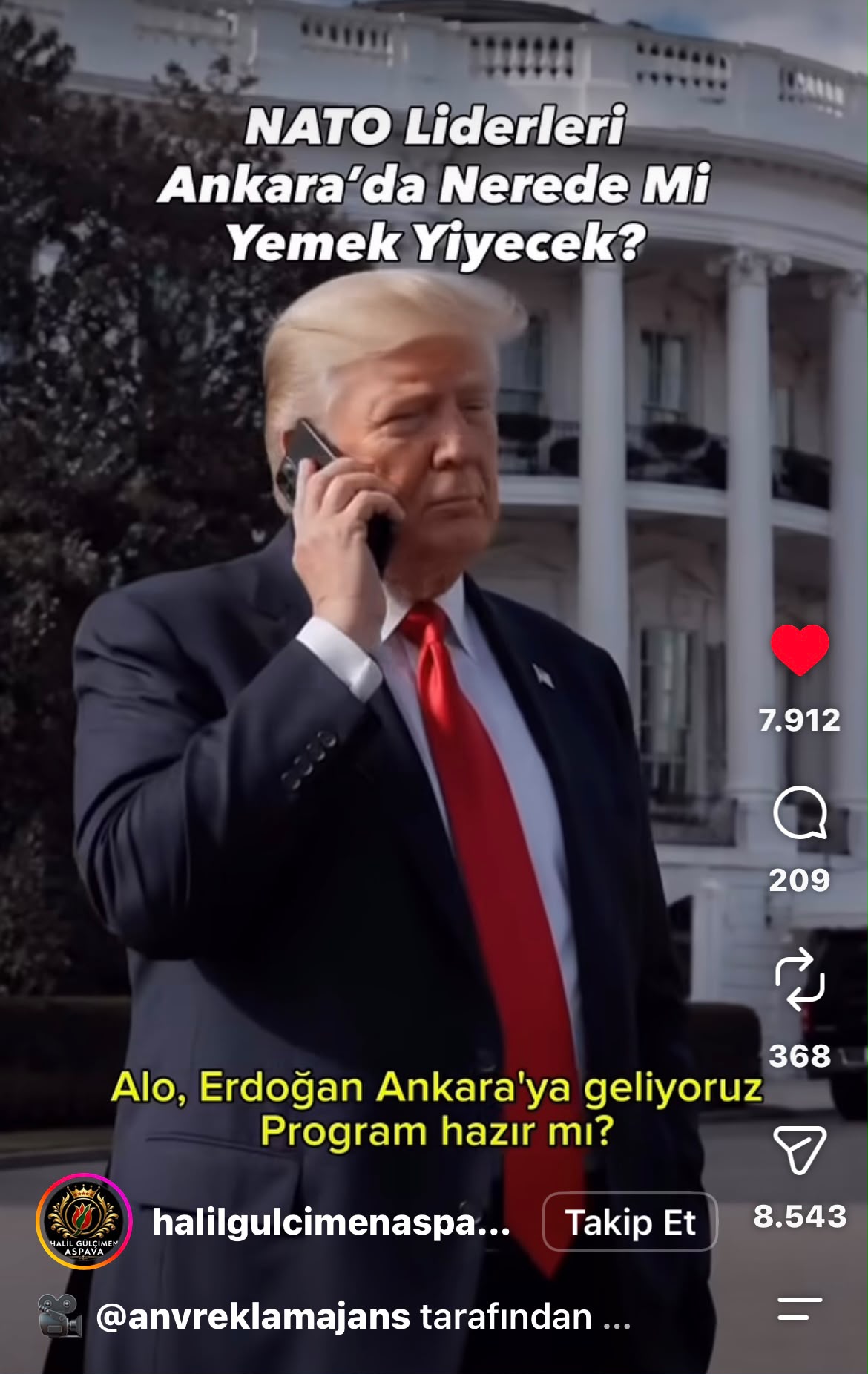 NATO liderleri — mizahi kurgu Reels ekran görüntüsü