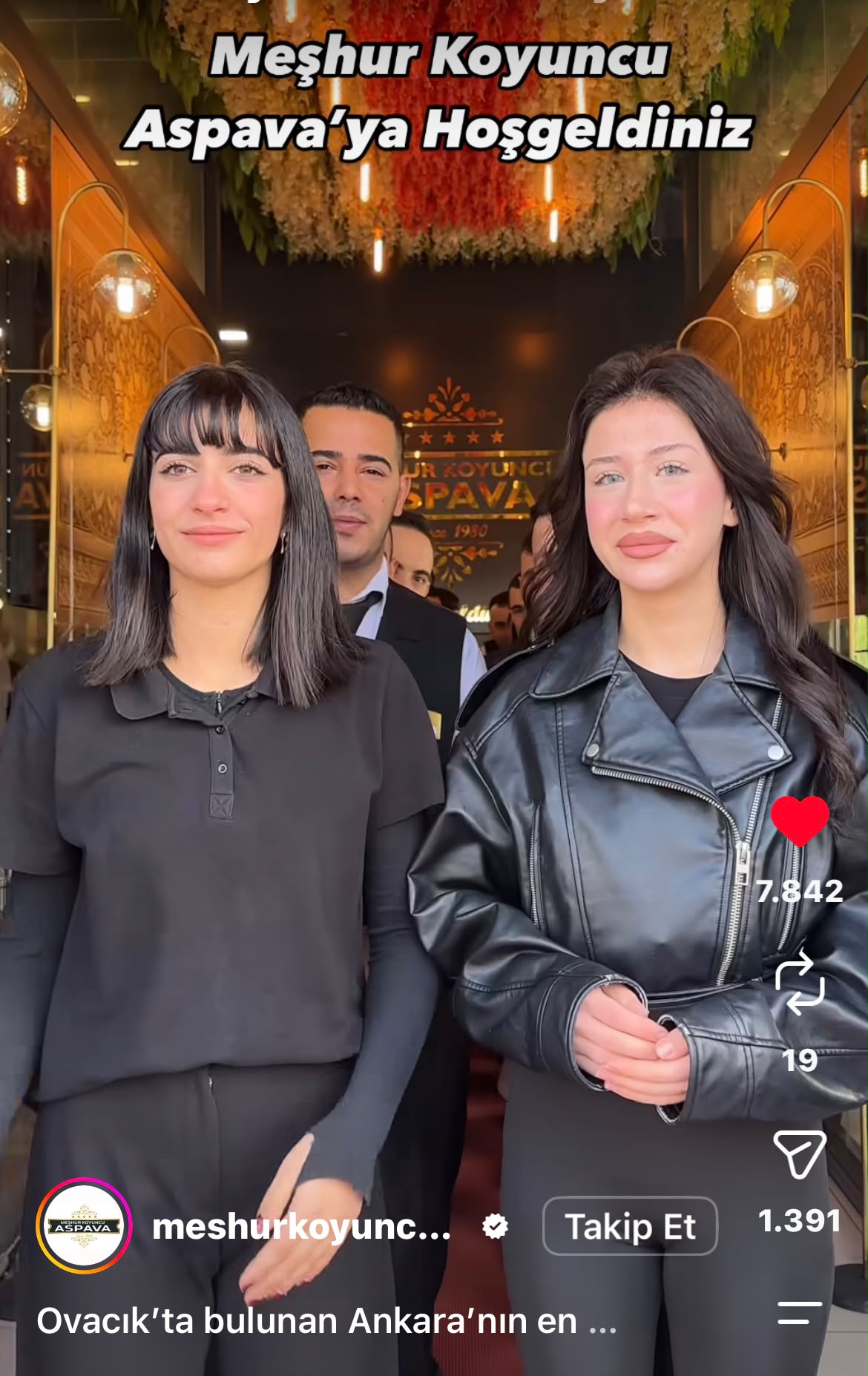Koyuncu Aspava’ya hoş geldiniz Reels ekran görüntüsü