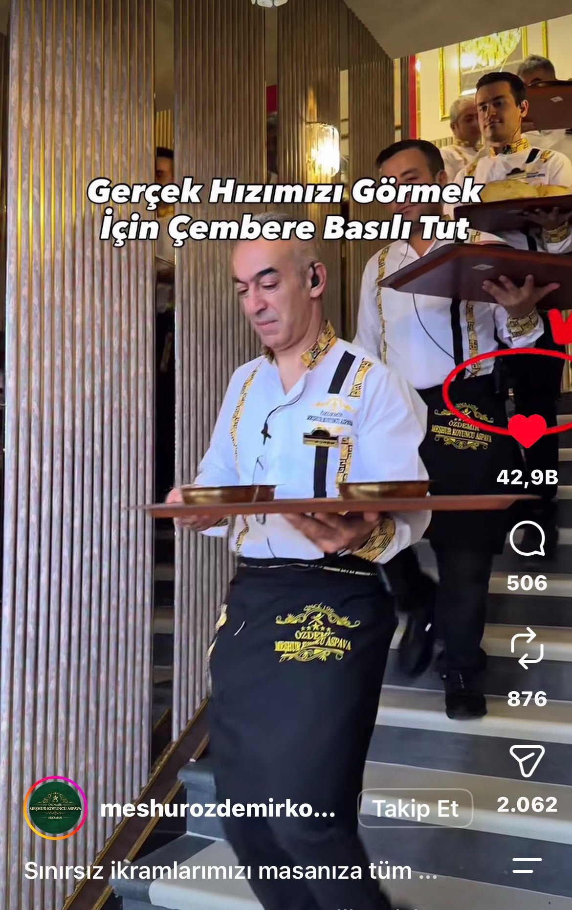 Gerçek hızımızı görmek için… Reels ekran görüntüsü